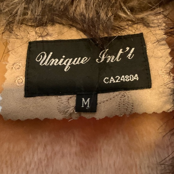 Unique Int’l Embroidered Penny Jacket Fur Coat - Picture 6 of 7